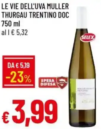 Galassia Le vie dell'uva muller thurgau trentino doc offerta