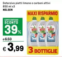 Iper La Grande Detersivo piatti limone o carboni attivi NELSEN offerta