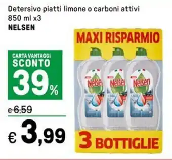 Iper La Grande Detersivo piatti limone o carboni attivi NELSEN offerta