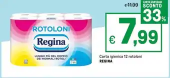 Iper La Grande Carta igienica 12 rotoloni REGINA offerta