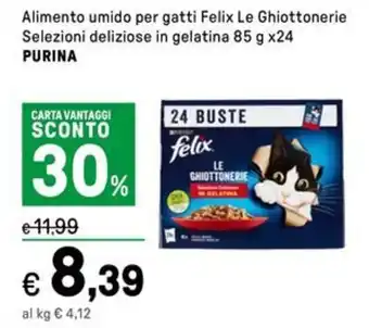 Iper La Grande Alimento umido per gatti Felix Le Ghiottonerie Selezioni deliziose in gelatina PURINA offerta