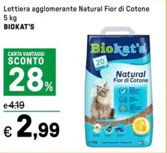 Iper La Grande Lettiera agglomerante Natural Fior di Cotone BIOKAT'S offerta