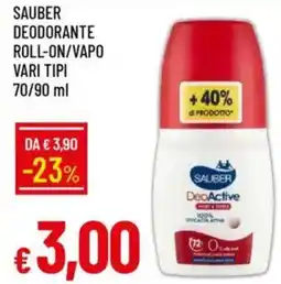Galassia Sauber deodorante roll-on/vapo vari tipi offerta