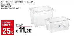 Iper La Grande Linea contenitori Combi Box con coperchio, trasparenti TONTARELLI offerta