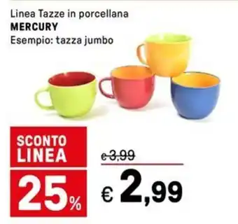 Iper La Grande Linea Tazze in porcellana MERCURY offerta