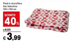 Iper La Grande Plaid in microfibra San Valentino 130 x 150 cm offerta