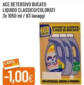 Galassia Ace detersivo bucato liquido classico/colorati 63 lavaggi offerta