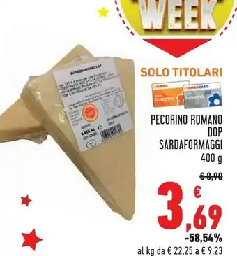 Conad Pecorino romano dop bronzetto grattugiato offerta