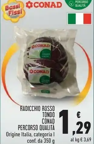 Conad Conad radicchio rosso tondo 350 g offerta