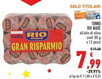 Conad Tonno all'olio di oliva 80 g(ml) offerta