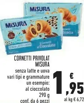 Conad 6 cornetti al cioccolato privolat 290 g(ml) offerta