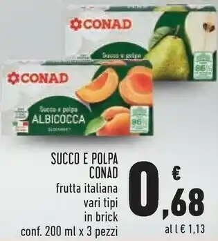 Conad Conad succo e polpa pera offerta