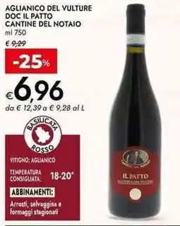 Bennet Aglianico del vulture doc il patto cantine del notaio offerta