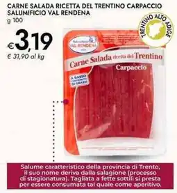 Bennet Carne salada ricetta del trentino carpaccio salumificio val rendena offerta