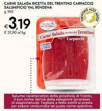 Bennet Carne salada ricetta del trentino carpaccio salumificio val rendena offerta