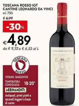 Bennet Toscana rosso igt cantine leonardo da vinci offerta