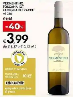 Bennet Vermentino toscana igt famiglia petracchi offerta