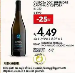 Bennet Custoza doc superiore cantina di custoza offerta