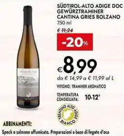 Bennet Südtirol-alto adige doc gewürztraminer cantina gries bolzano offerta