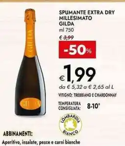 Bennet Spumante extra dry millesimato gilda offerta