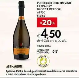 Bennet Prosecco doc treviso extra dry brocca dei dori offerta