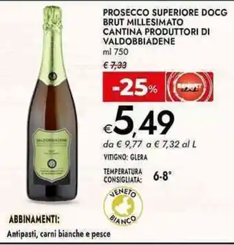 Bennet Prosecco superiore docg brut millesimato cantina produttori di valdobbiadene offerta