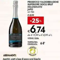 Bennet Prosecco valdobbiadene superiore docg brut millesimato japo offerta