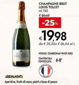 Bennet Champagne brut louis tollet offerta