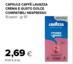 Tigre Capsule caffè lavazza crema e gusto dolce compatibili nespresso offerta