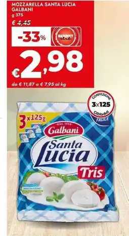 Bennet Mozzarella santa lucia galbani offerta