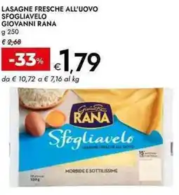 Bennet Lasagne fresche all'uovo sfogliavelo giovanni rana offerta