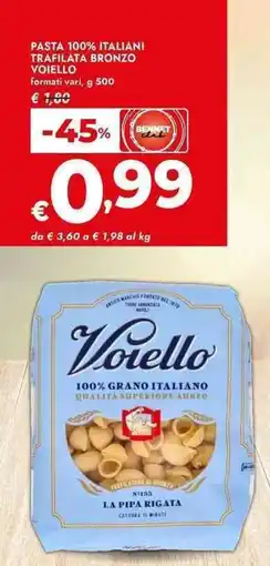 Bennet Pasta 100% italiani trafilata bronzo voiello formati vari, offerta