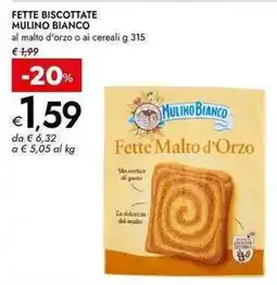 Bennet Fette biscottate mulino bianco al malto d'orzo o ai cereali offerta