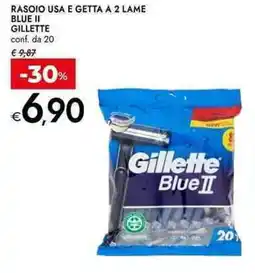 Bennet Rasoio usa e getta a 2 lame blue ii gillette conf. da 20 offerta