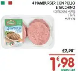 D'Ambros 4 hamburger con pollo e tacchino confezione offerta