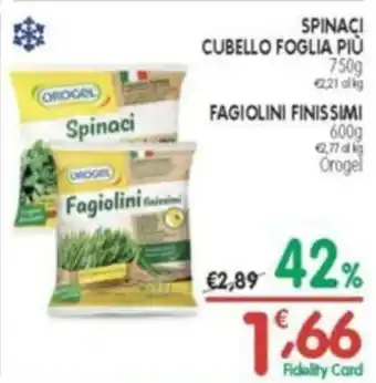 D'Ambros Spinaci cubello foglia più  fagiolini finissimi offerta