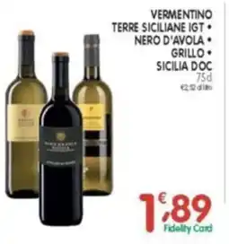 D'Ambros Vermentino terre siciliane igt nero d'avola grillo sicilia doc offerta