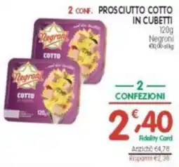 D'Ambros 2 conf. prosciutto cotto in cubetti negroni offerta