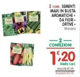 D'Ambros 2 conf. sementi maxi in busta aromatiche da fiori ortive vitasana offerta