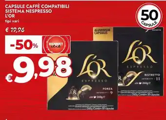 Bennet Capsule caffè compatibili sistema nespresso L'OR offerta