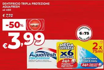 Bennet Dentifricio tripla protezione AQUAFRESH offerta