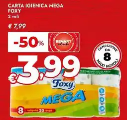 Bennet Carta igienica mega FOXY offerta