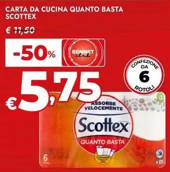 Bennet Carta da cucina quanto basta SCOTTEX offerta