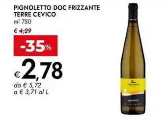 Bennet Pignoletto doc frizzante TERRE CEVICO offerta