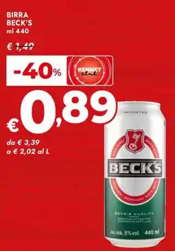 Bennet Birra BECK'S offerta