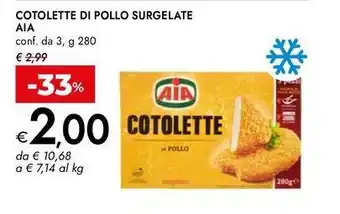 Bennet Cotolette di pollo surgelate AIA offerta