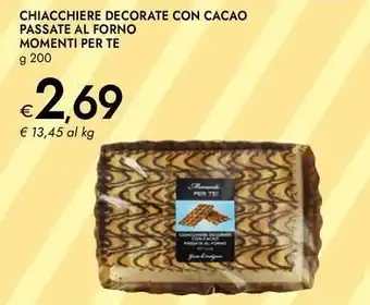 Bennet Chiacchiere decorate con cacao passate al forno MOMENTI PER TE offerta