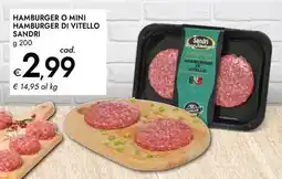 Bennet Hamburger o mini hamburger di vitello SANDRI offerta