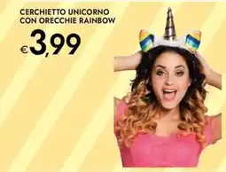 Bennet Cerchietto unicorno con orecchie rainbow offerta