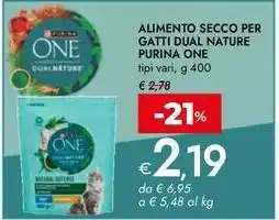 Bennet Alimento secco per gatti dual nature PURINA ONE offerta